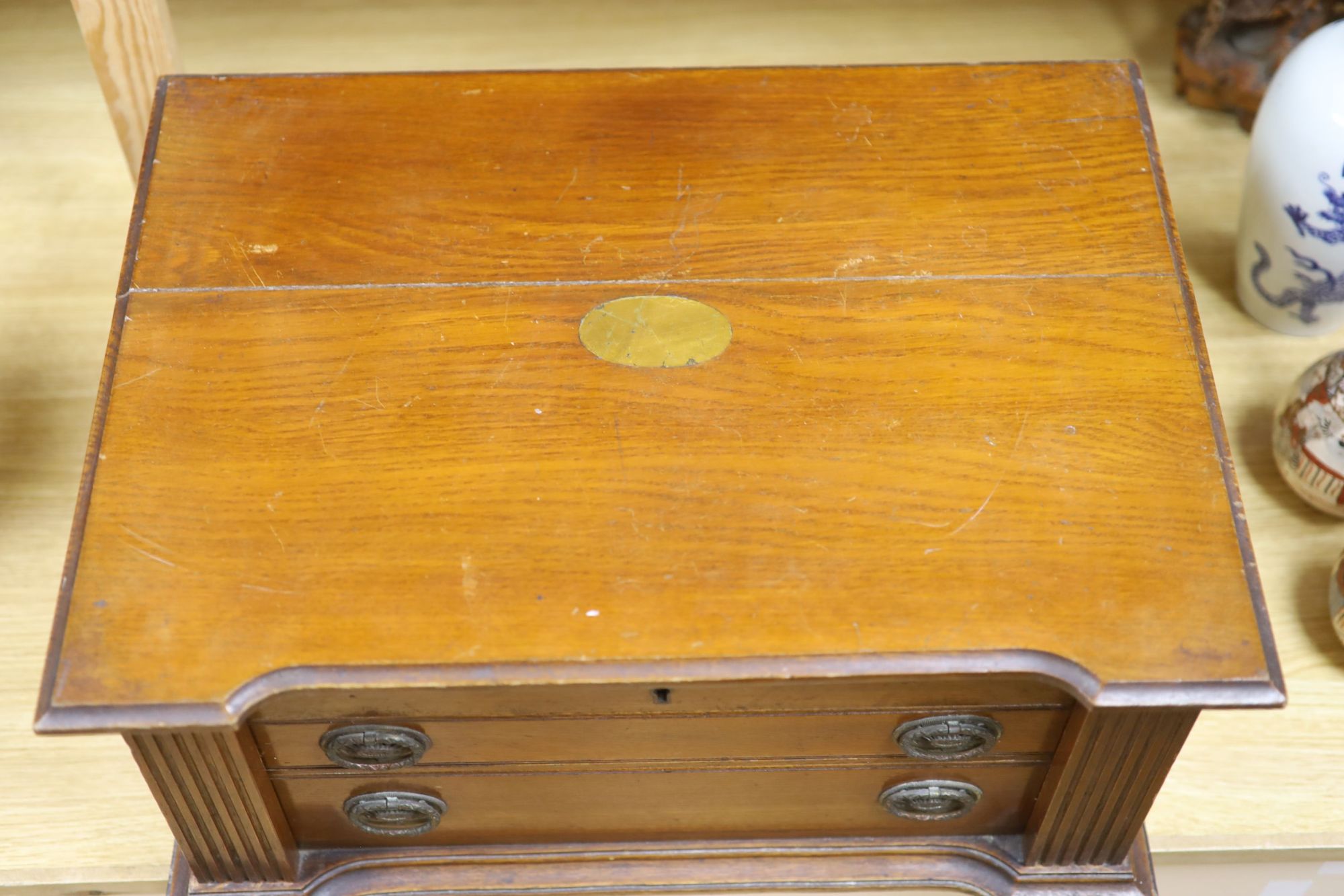 A mahogany cased canteen of silver-plated cutlery